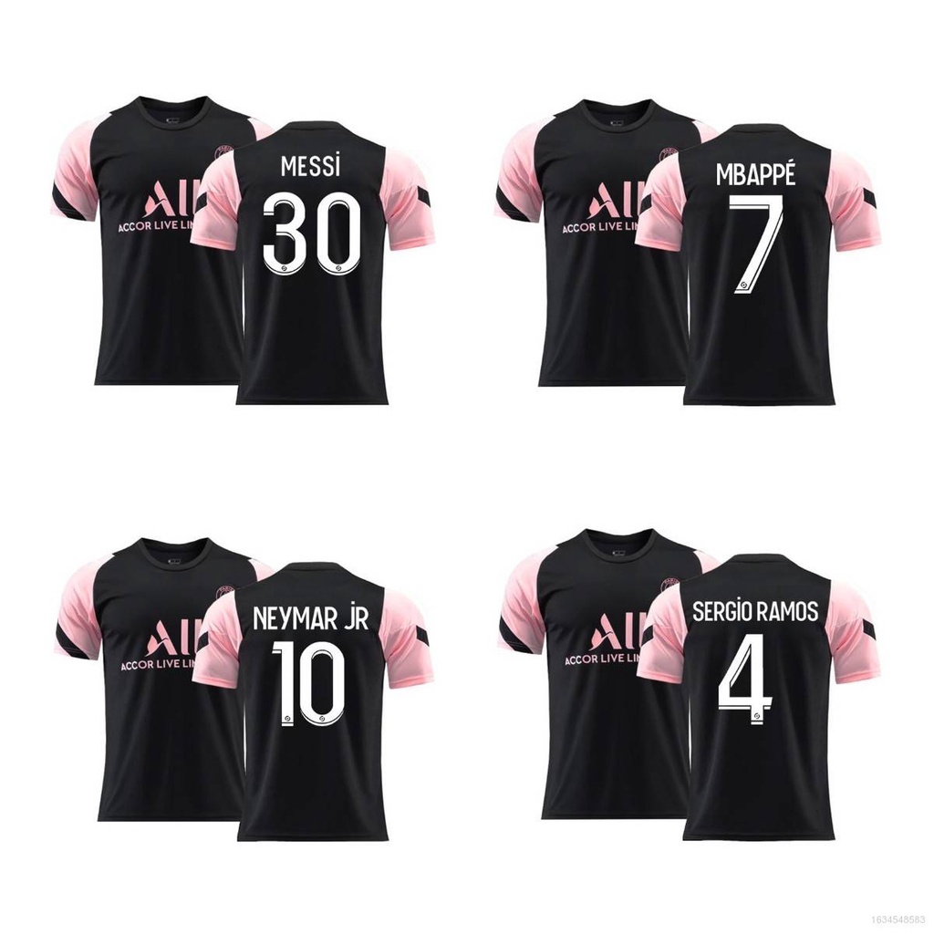 Áo thun bóng đá số 2022 psg đội tuyển messi neymar mbappe ramos độc đáo