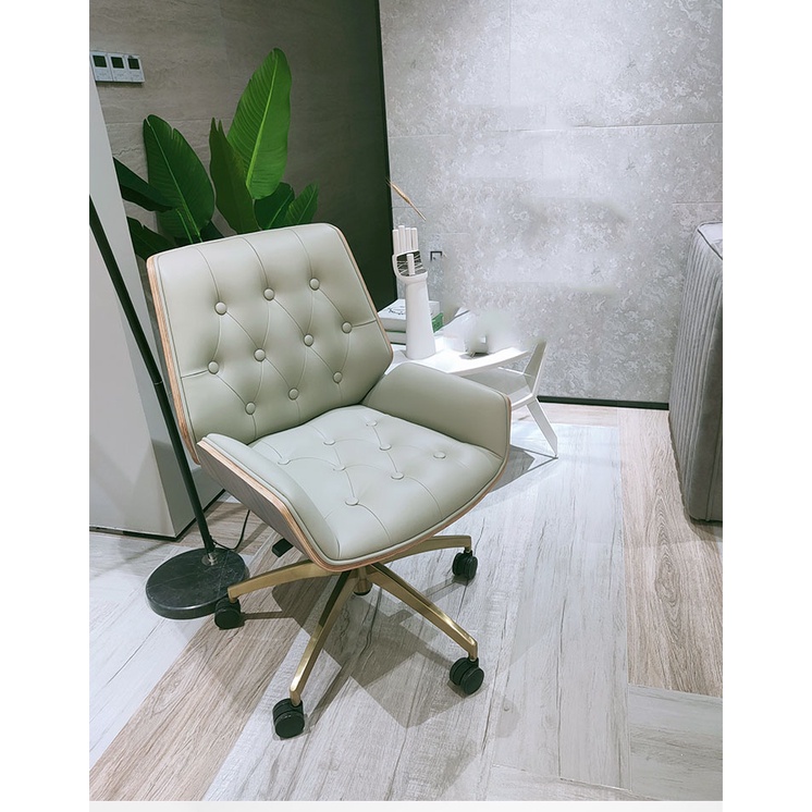 Ghế giám đốc da bò chân xoay lưng ốp gỗ cao cấp chống mỏi lưng BJ703,ghế da văn phòng cap cấp homessen