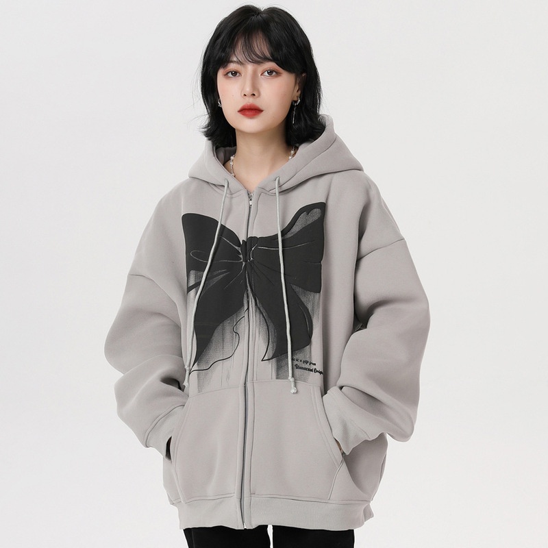 Áo hoodie nữ form rộng, áo hoodie zip nữ có mũ chất liệu nỉ lót bông dày dặn thu đông freeship mã HD7