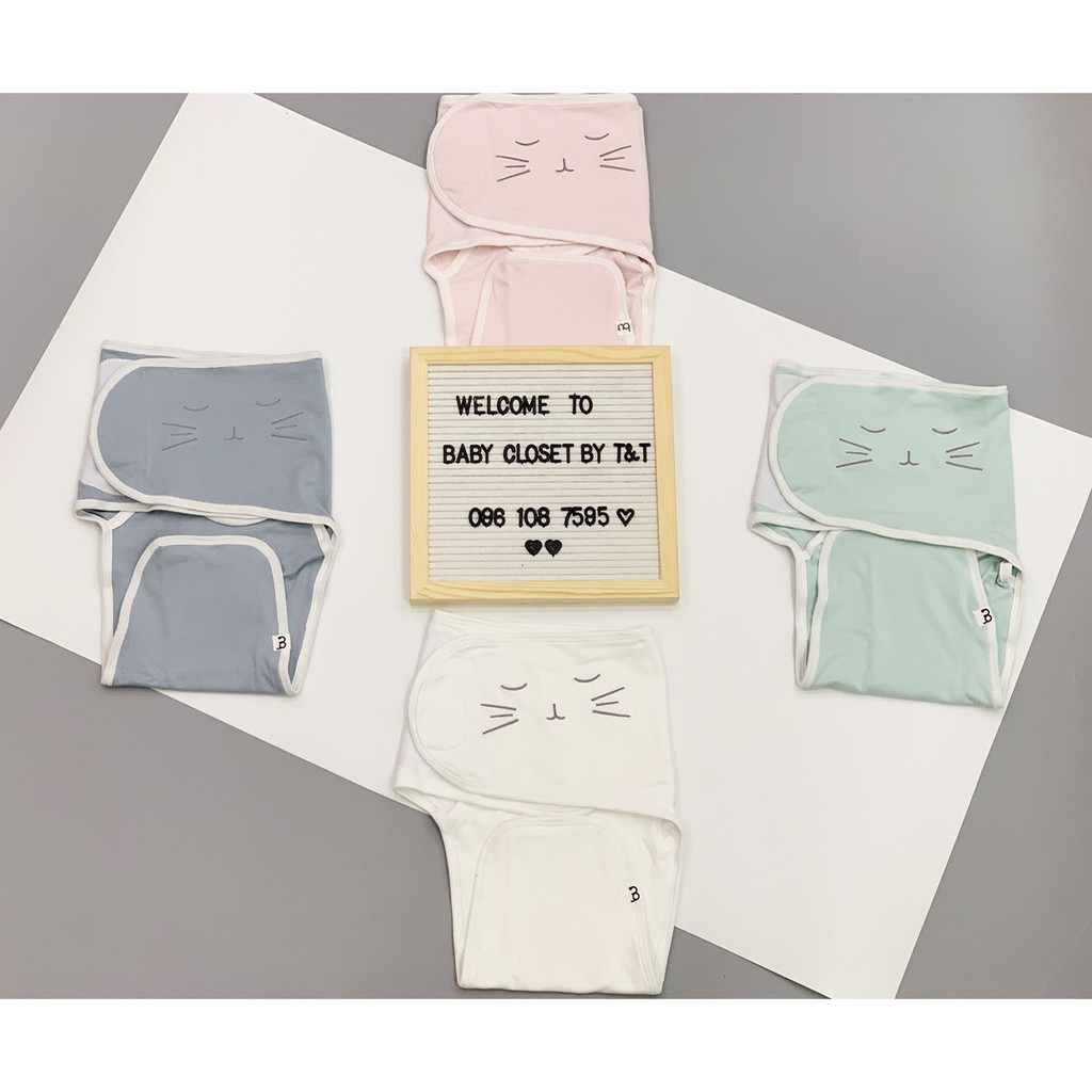 [CHÍNH HÃNG] Kén ủ quấn chống giật mình vải cotton hữu cơ mềm mại an toàn cho bé sơ sinh BOC009 BU