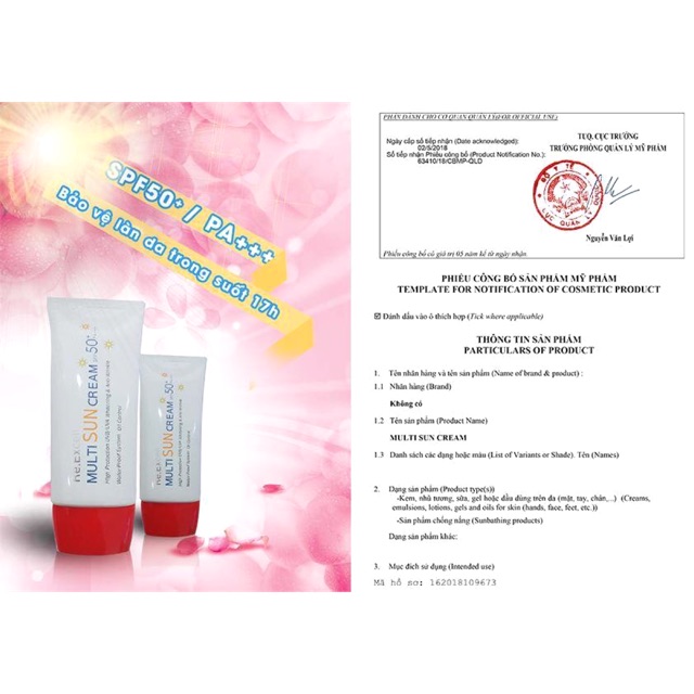 Kem chống nắng vật lý Multi Sun Cream