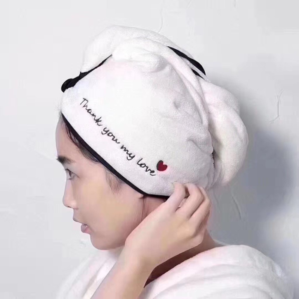 Khăn quấn tóc nhanh khô siêu thấm hút - Khăn quấn ủ tóc lau khô tóc có nút cài - T2K Max