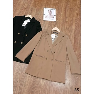 ÁO BLAZER 2 MÀU NÂU ĐEN