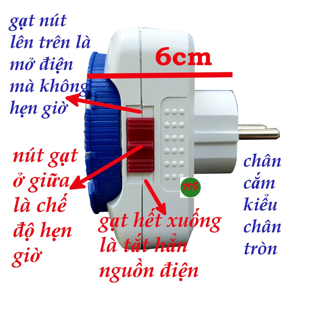 Ổ cắm hẹn giờ / Công tắc hẹn giờ kiểu cơ tắt mở tự động thiết bị điện ATA AT-16