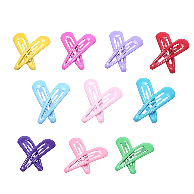 20 kẹp tóc 5cm thiết kế đơn giản nhiều màu chất liệu kim loại thời trang