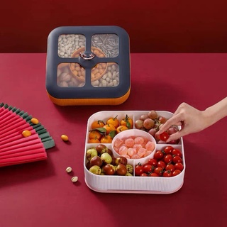 Khay mứt vuông 2 tầng sừng hươu vàng phong cách châu âu