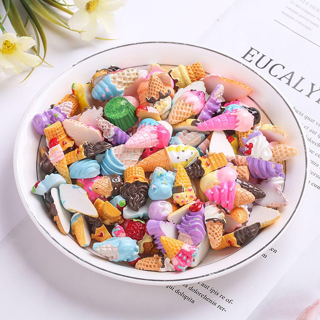 Túi 10 Kẹp Tóc Hình Bánh Donut Nhiều Màu Sắc Trang Trí Điện Thoại