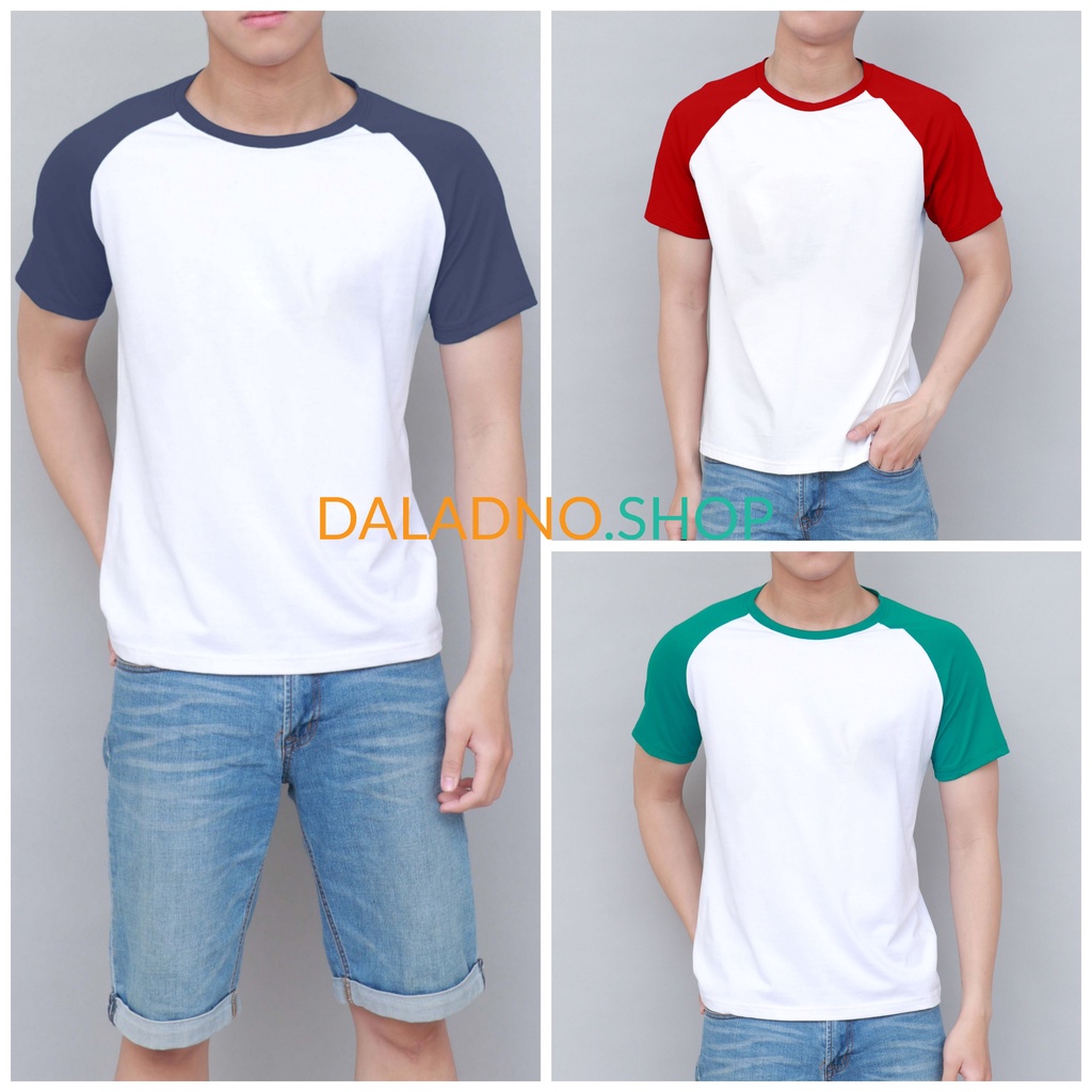 W_1 I Áo thun nam Cotton 100% ngắn tay dáng ôm slim fit Raglan sẵn 26 màu - Daladno