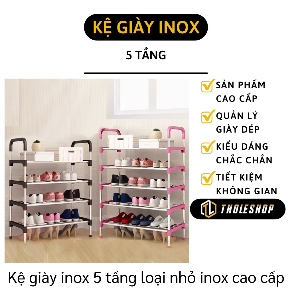 Kệ Để Giày Dép - Giá Để Giày Khung Inox 5 Tầng Dễ Dàng Lắp Ráp Tiện Dụng Đa Năng 9199