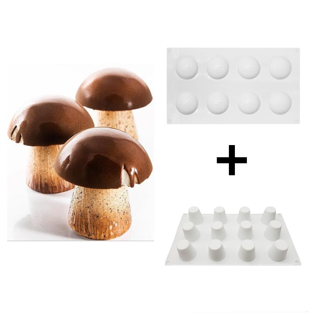 Khuôn Silicone Làm Bánh Mousse Hình Nấm 3D
