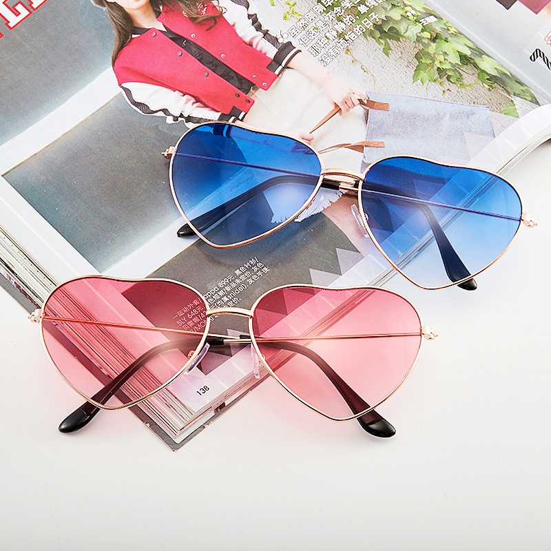 Kính trái tim Gọng kim loại viền mỏng Màu sắc đáng yêu D144