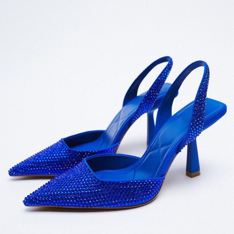 Giày Cao Gót Mũi Nhọn Đính Đá Thời Trang Dành Cho Nữ / Size 43