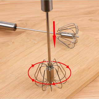 [FREESHIP] Cây Đánh Trứng Inox Cầm Tay Trục Xoay Tự Động Kích Thước 30cm Dễ Dàng Lau Chùi Vệ Sinh Sau Khi Sử Dụng