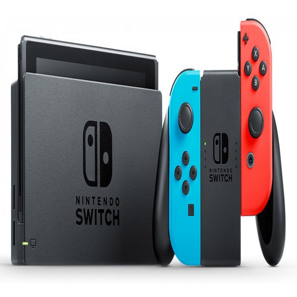 Máy Nintendo Switch New Model Neon Blue and Neon Red Joy‑Con [Pin Lâu Hơn + 12 tháng bảo hành] +Tặng Dán Cường Lực