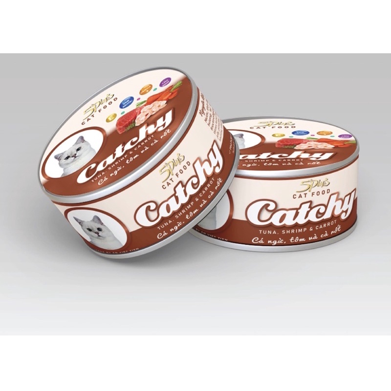 Pate 5Plus Catchy cho mèo dinh dưỡng đủ vị lon giá rẻ 170g - Bivido