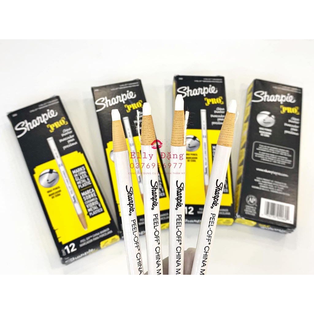 Chì đá kẻ mày phun xăm Mỹ, Chì đá Sharpie loại 1, chì định hình lông mày môi mí ,Kẻ Mày Cứng Phẩy Sợi - không trôi màu