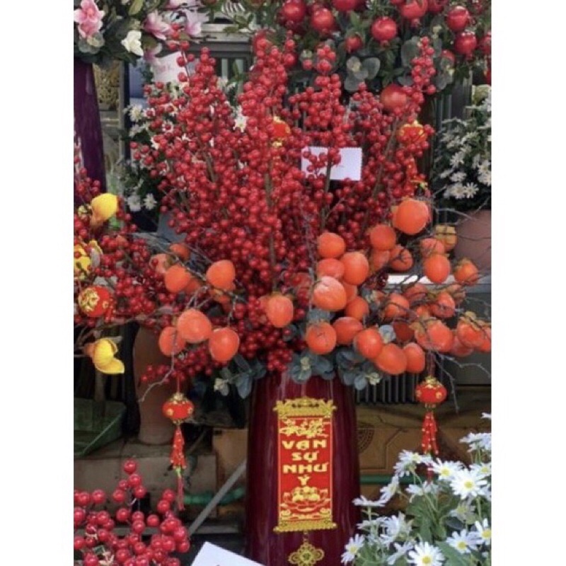 Cành Hồng giả - Hồng quả mốc loại 7 quả dài 92cm