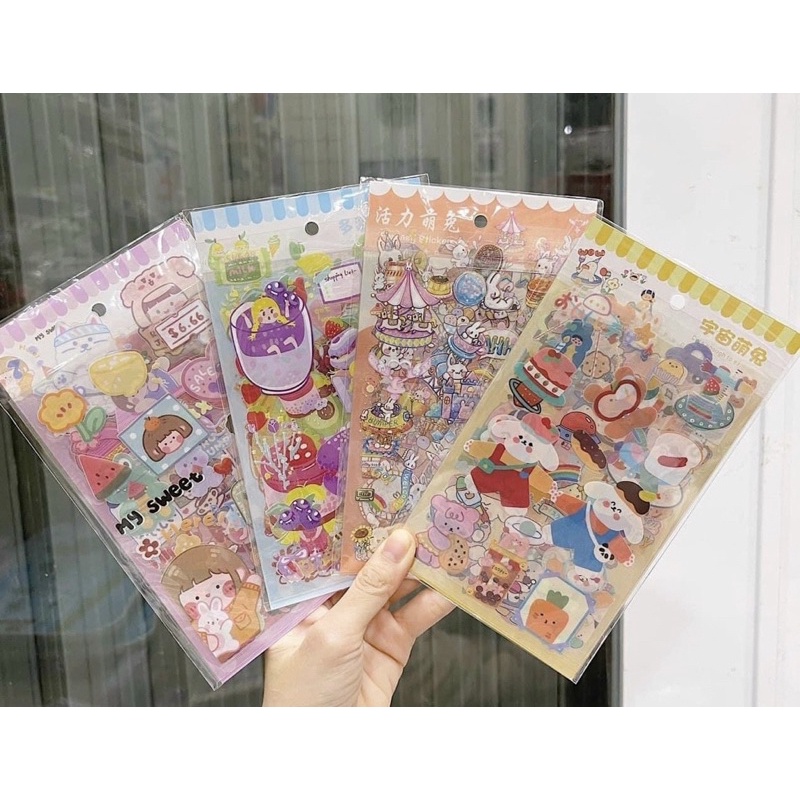 Sticker 6 tấm trong suốt