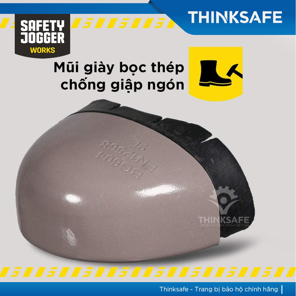 Giày bảo hộ lao động nữ Jogger Thinksafe, da bò bền, đế chống đinh, thoáng khí, thời trang, giày cách điện - Bestgirl