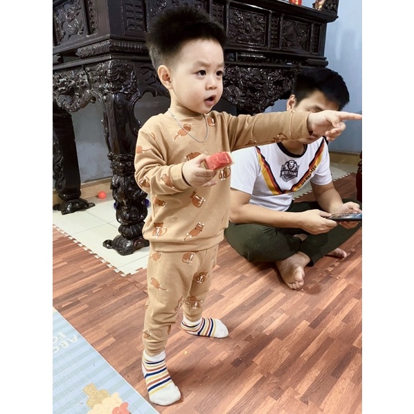 Bộ nỉ da cá HM xuất xịn loại 1 Hình Hổ cho bé trai - SD08