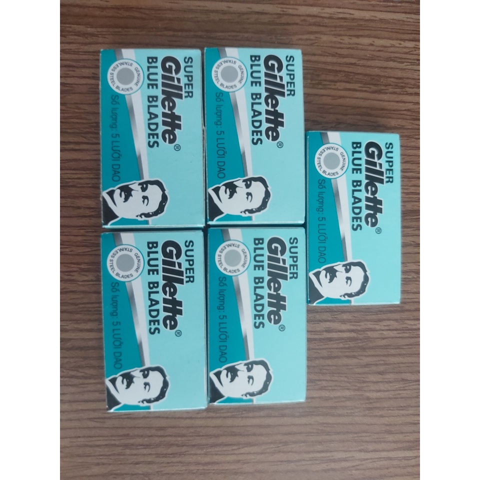 Lưỡi lam Gillette super thin màu xanh 1 hộp 10 lưỡi