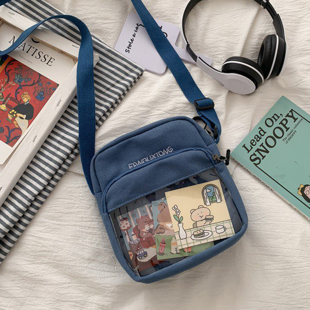 Túi Đeo Chéo Nữ Bằng Vải Canvas Nhỏ Xinh Phong Cách Hàn Quốc Đơn Giản