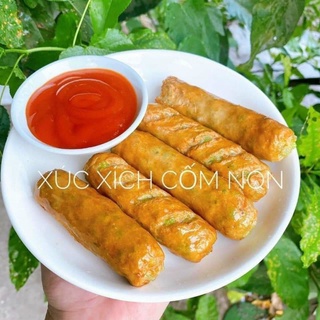 Xúc xích cốm non. Thơm ngon