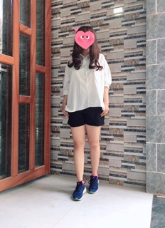 Áo sơ mi oversize trắng sọc đen