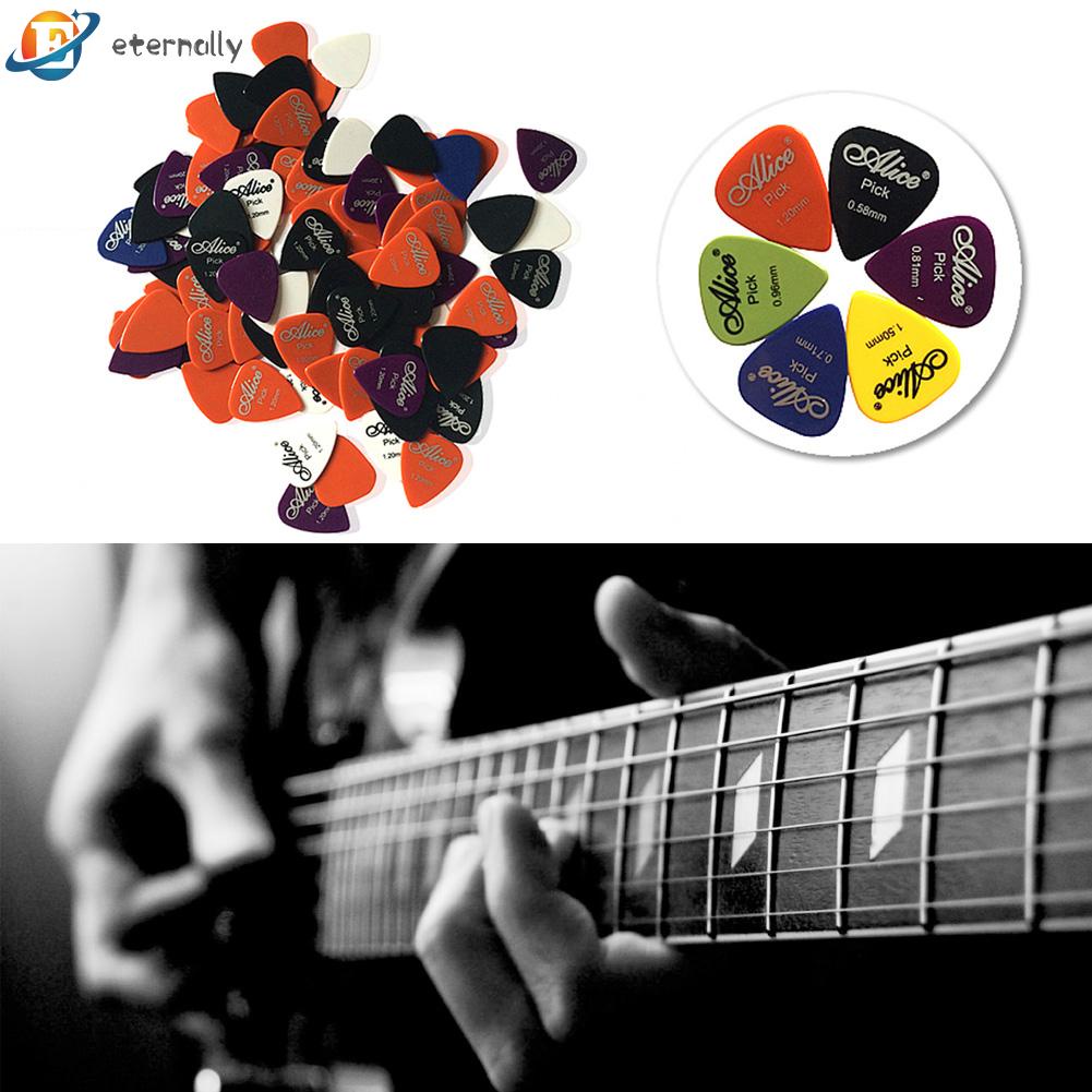 Set 40 miếng pick nhựa ABS gảy đàn guitar dân gian bass điện acoustic với hộp đựng ngẫu nhiên