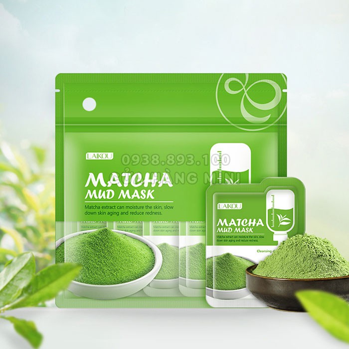 Túi 12 Gói Mặt Nạ Bùn Trà Xanh Laikou Matcha Mud Mask