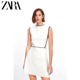 Đầm zara ôm dáng viền đen trắng hàng xuất