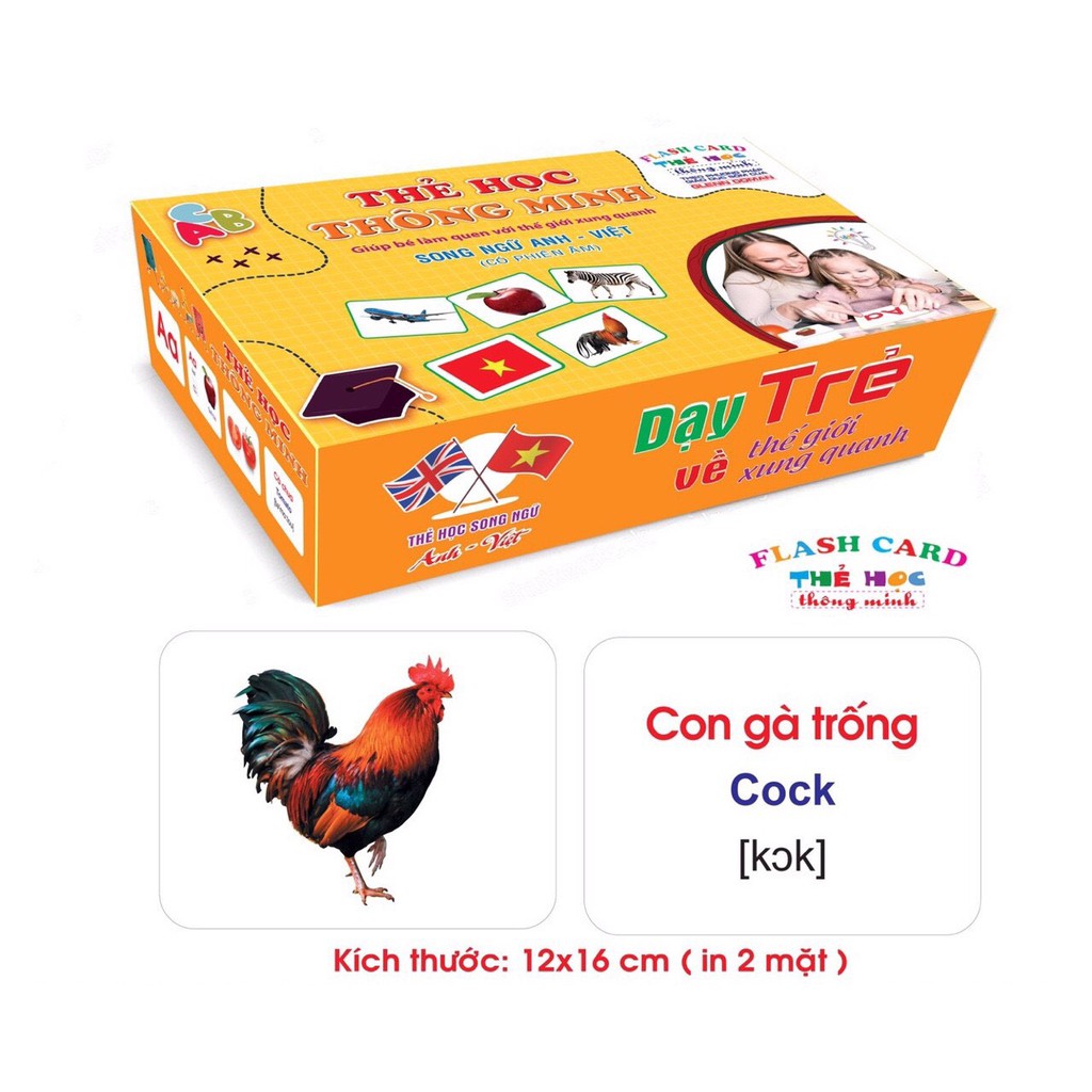 Bộ thẻ học thông minh song ngữ cho bé nhận biết [ 16 chủ đề với 416 thẻ ]