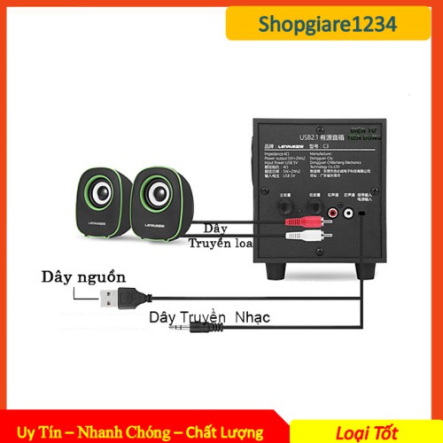 Loa máy tính C3 - 2.1 cấp nguồn USB - Hàng chính hãng, Full Box - Bảo Hành 12 Tháng | BigBuy360 - bigbuy360.vn