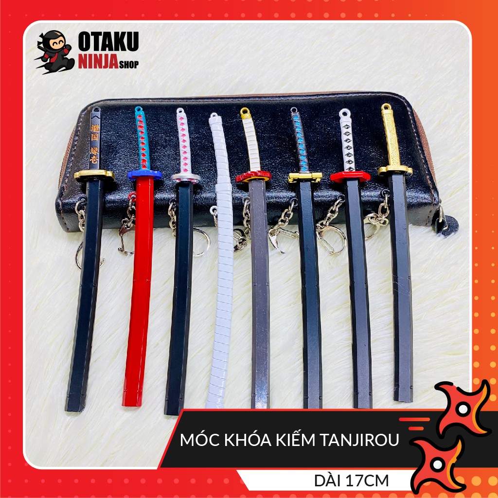 Móc khóa kiếm Tanjirou không gỉ thanh gươm diệt quỷ mô hình 17cm anime Kimetsu No Yaiba Otaku Ninja Shop