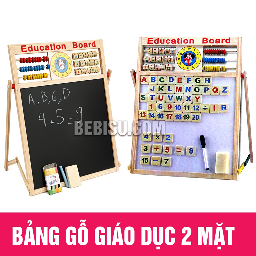 Bảng gỗ nam châm giáo dục 2 mặt cho bé học chữ cái