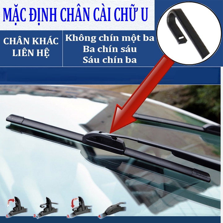 Bộ 2 thanh gạt nước mưa ô tô Nano xương mềm dành cho hãng xe Hyundai