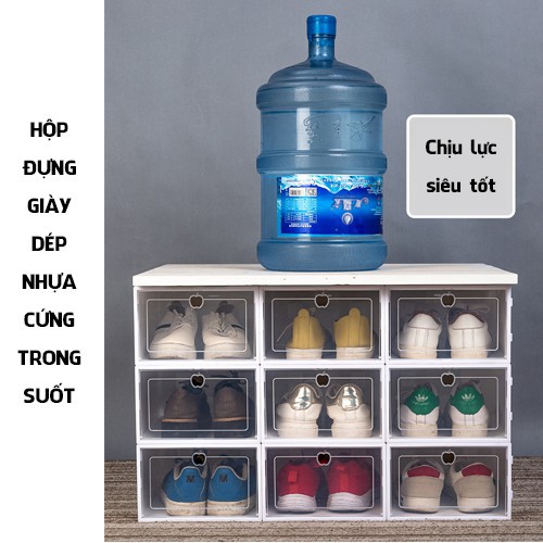 Combo 10 Hộp Đựng Giày Dép Nhựa Cứng Mica Đẹp Trong Suốt - Tiện Lợi Loại 1 Siêu Cứng