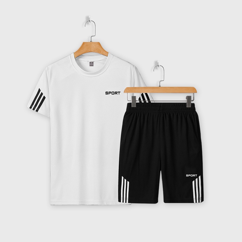 Bộ quần áo thể thao nam TINOFUN Set bộ đồ thể thao nam mặc nhà chất vải thun co giãn phong cách cho mùa hè thu