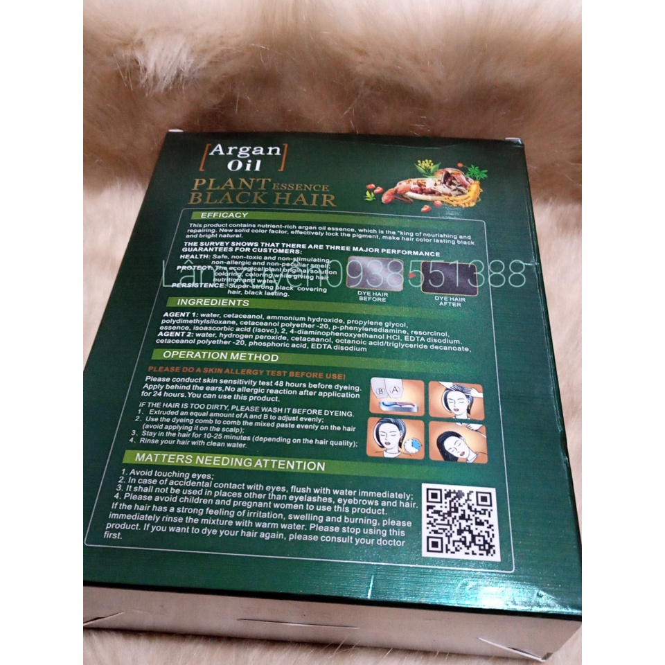 Thuốc nhuộm tóc phủ bạc thảo dượccollagen( cặp 2 túi)Hộp XANH nhanh đều màu bóng mượt tóc,bảo vệ màu tóc bền chuẩn xinh