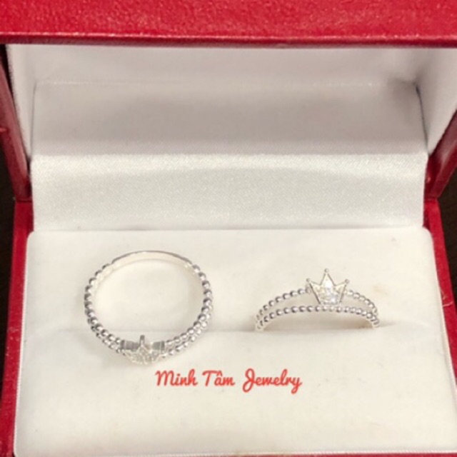 Nhẫn vương miện bạc ta-Minh Tâm Jewelry