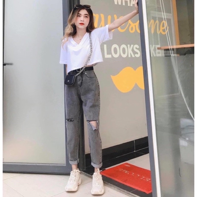 QUẦN BAGGY BÒ RÁCH mãM40