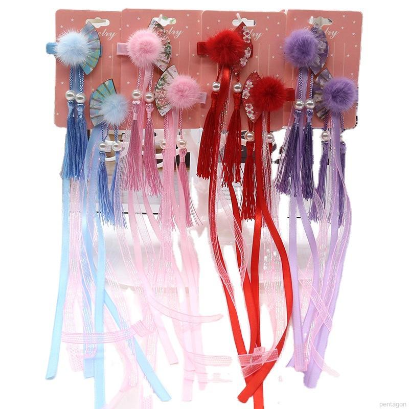 Kẹp tóc hình quạt phối tua rua thời trang dành cho nữ