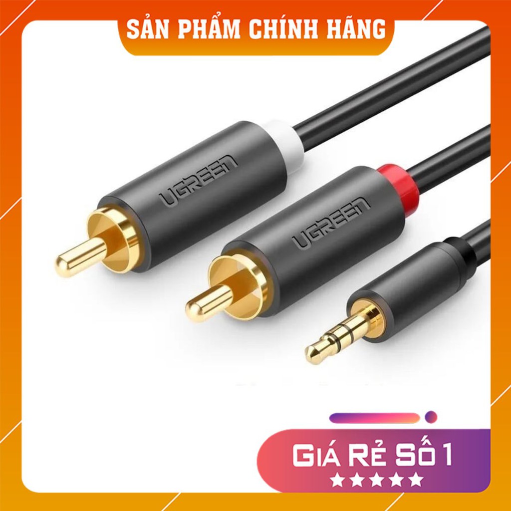 Cáp âm thanh 3.5mm sang 2 đầu bông sen RCA màu đen 10514 10516 10513 10512 10510 10511 10772 40423 AV116