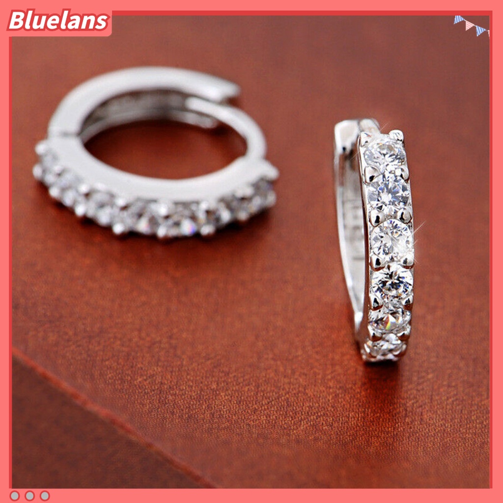 (Hàng có sẵn) Bông tai mạ bạc đính đá sang trọng