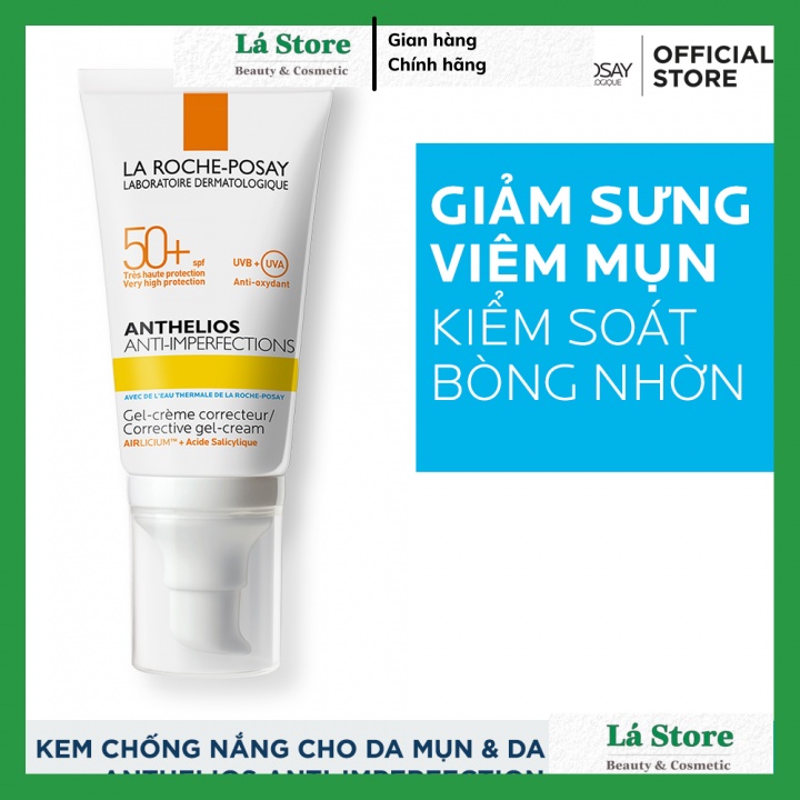 Kem Chống Nắng La Roche-Posay Anthelios Anti-imperfections Corrective Gel-cream SPF50+ UVB UVA  Dành Cho Da Bị Bóng 50ml