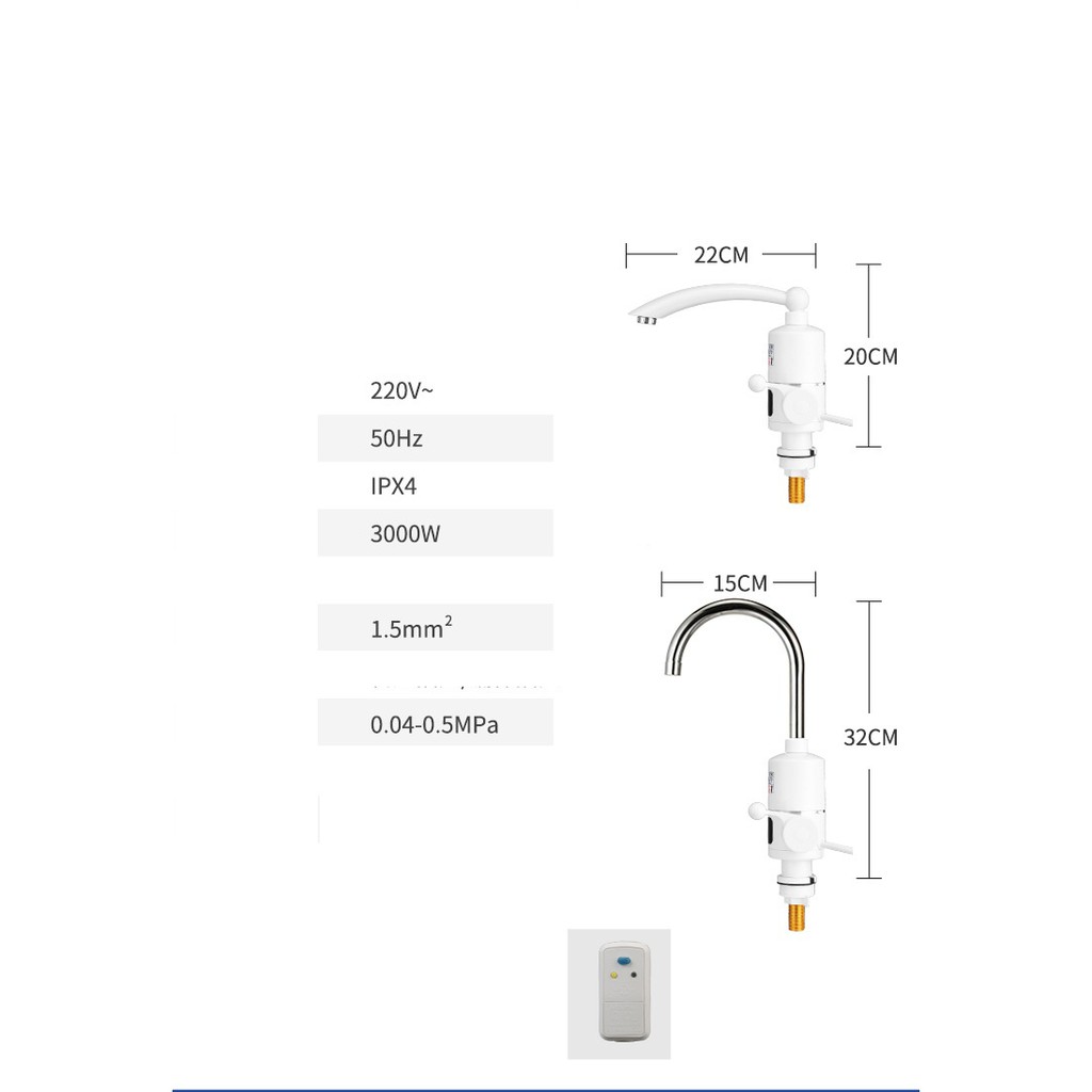 Máy làm nóng nước, trực tiếp tại vòi nóng lên đến 50 độ, Vỏ inox304, vỏ mạ bạc, vỏ nhự ABS cao cấp