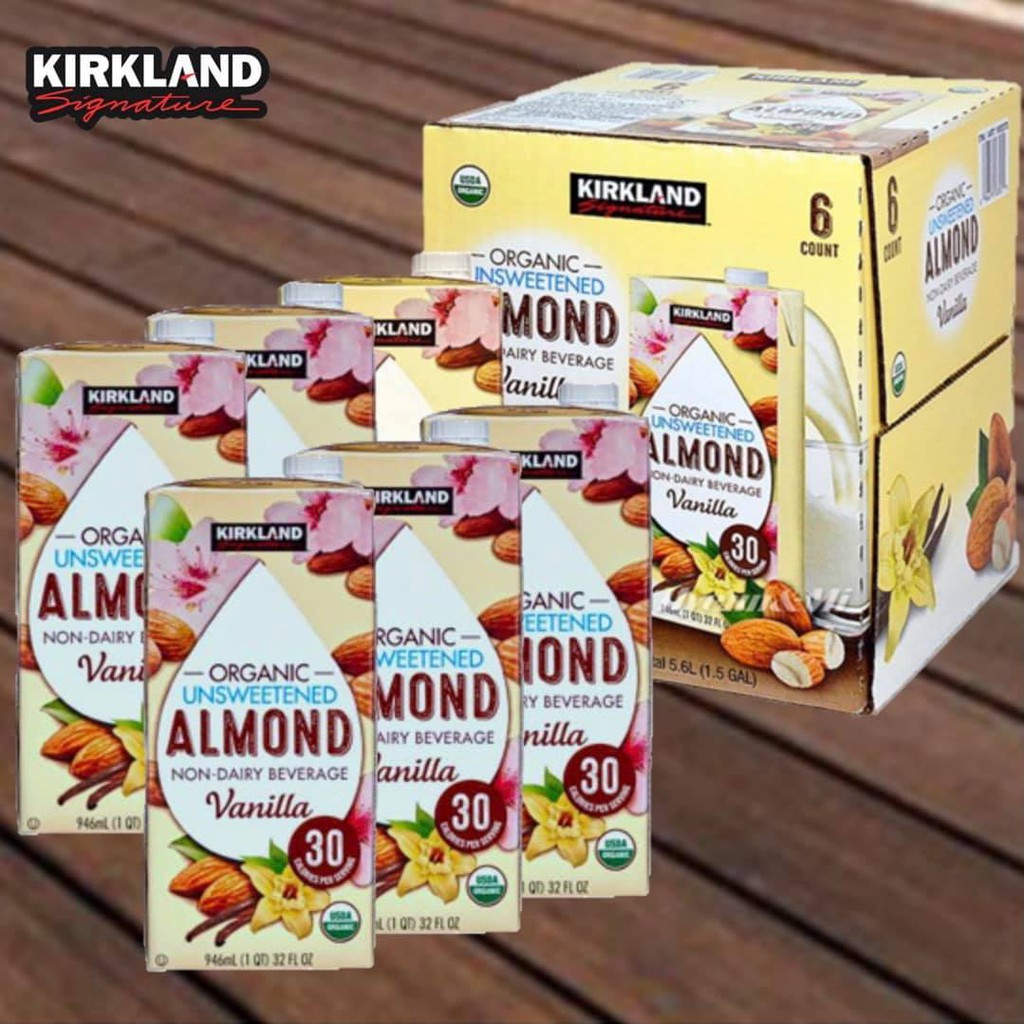 Sữa hạnh nhân Kirkland Signature Organic Unsweetened Almond Vanilla 946ml