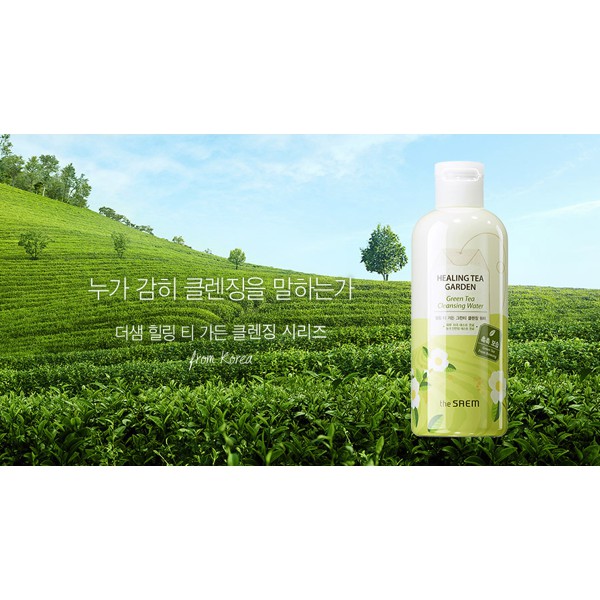 Nước tẩy trang Trà Xanh The Saem Healing Tea Garden Green Tea Cleansing Water 300ml dành cho da khô, da thường