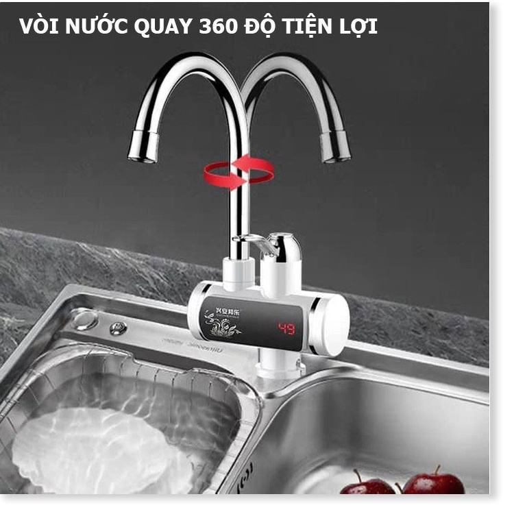 Vòi Lavabo Nóng LạnhChống giậtlàm nóng trực tiếp tại vòi, tiết kiệm điện và nước, có Rơ-le chống giật an toàn.