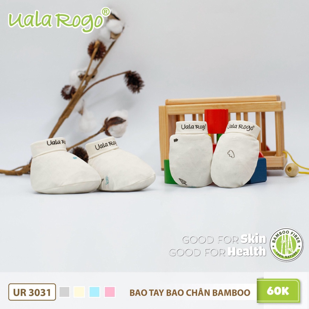 [FULL] - Set bao tay bao chân Ualarogo 0-12 tháng vải cotton bo chun mềm mịn bảo vệ khỏi xước mặt bé